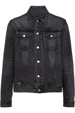 Prada Veste en jean à plaque logo