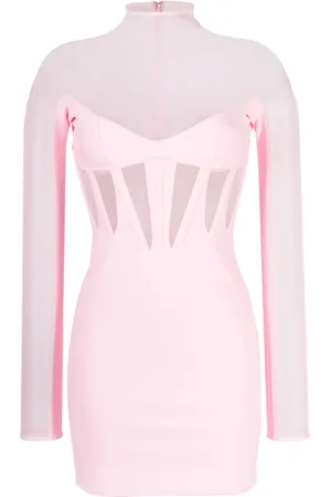 MUGLER Robe courte Corset Illusion à empiècements transparents