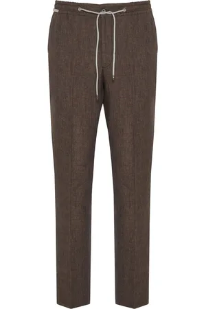 corneliani Pantalon en lin à lien de resserrage