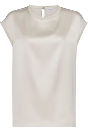 Brunello Cucinelli Blouse satinée à mancherons