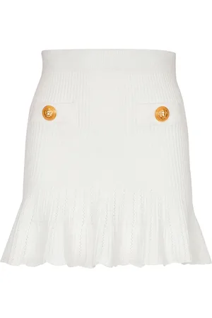 Balmain Jupe courte à ourlet péplum