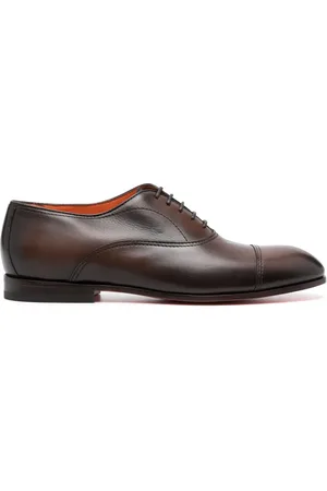 santoni Chaussures oxford en cuir à bout en amande