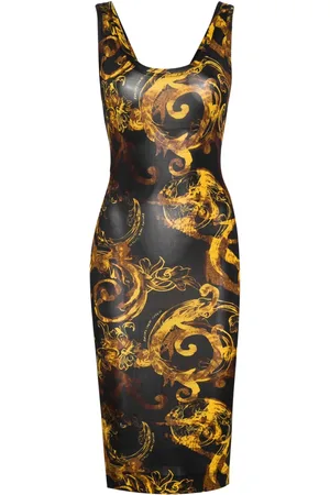VERSACE Robe mi-longue à imprimé Watercolour Couture
