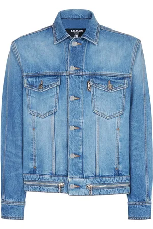 Balmain Veste en jean à détails de zips
