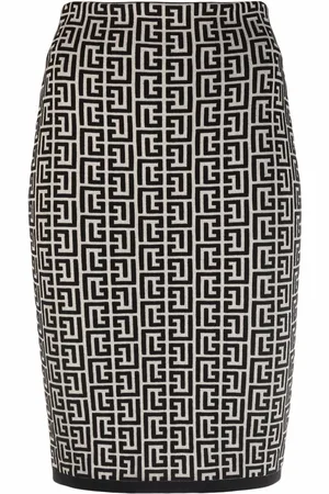 Balmain Jupe en jacquard à motif monogrammé