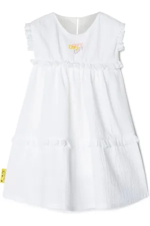 OFF-WHITE Robe Off Stamp en coton à volants