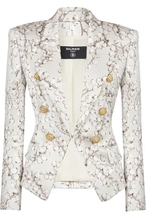 Balmain Blazer satiné à imprimé graphique