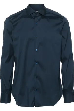BARBA Chemise en popeline à col pointu