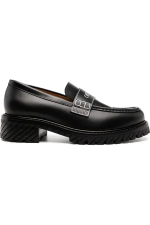 OFF-WHITE Mocassins en cuir Military à logo imprimé