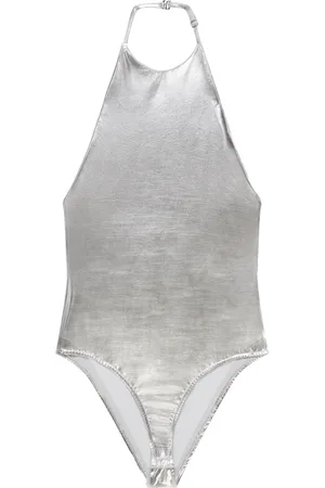 Courrèges Body métallisé à logo brodé