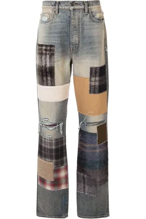 AMIRI Jean droit à design patchwork