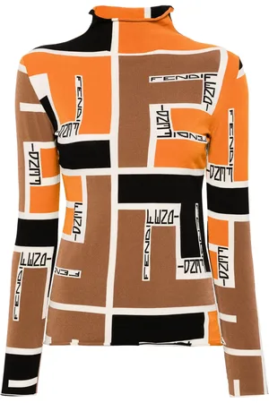 Fendi Blouse à logo en jacquard