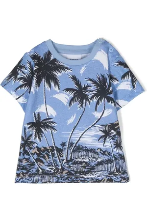 HUGO BOSS T-shirt en coton à motif palmier