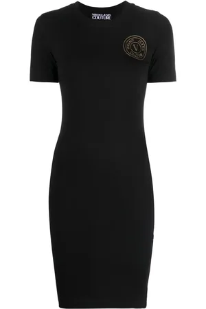 VERSACE Robe V-Emblem à manches courtes