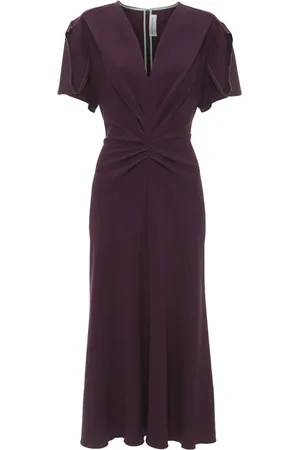 Victoria Beckham Robe courte froncée à col v