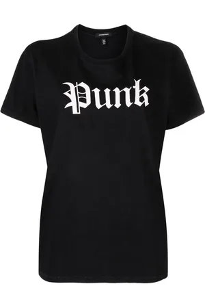 R13 T-shirt en coton à texte imprimé