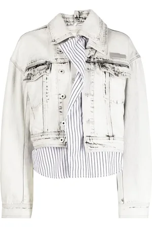 Feng Chen Wang Veste en jean à patch logo