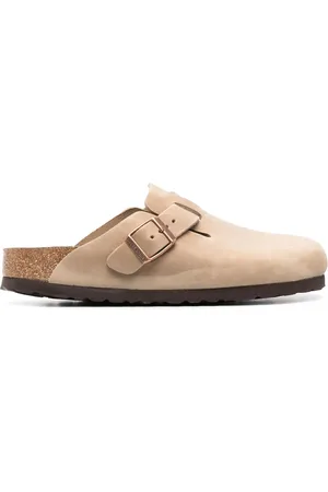 Birkenstock Chaussons en cuir à détail de boucle