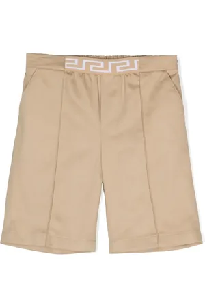 VERSACE Short en coton à logo Greca imprimé