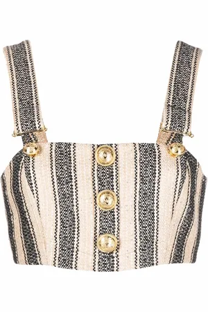 Balmain Haut crop à rayures