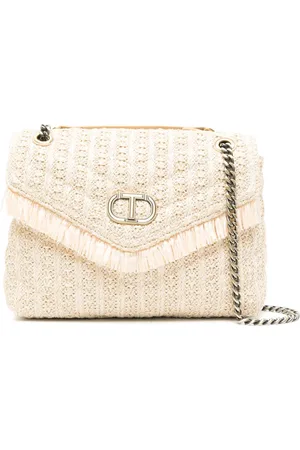 Twin-Set Sac porté épaule Oval-T en raphia