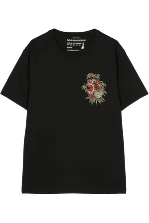 Maharishi T-shirt en coton biologique à tigre brodé