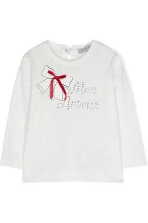 MONNALISA T-shirt en coton à ornements strassés