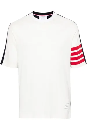 Thom Browne T-shirt bicolore à détail 4 bandes signature