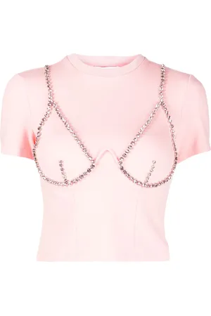 AREA T-shirt à ornements en cristal