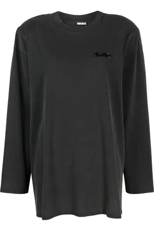 ROTATE T-shirt en coton à logo orné de sequins