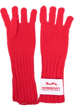 Charles Jeffrey Loverboy Gants en maille à patch logo