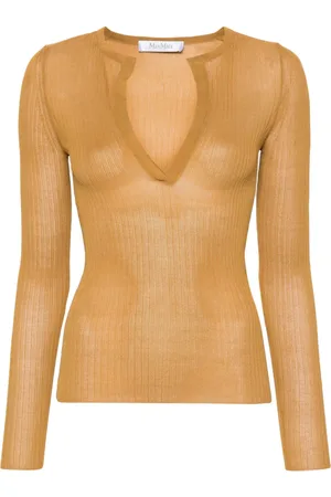 Max Mara Pull nervuré à plaque logo