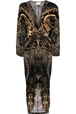 Camilla Robe imprimée à détail torsadé