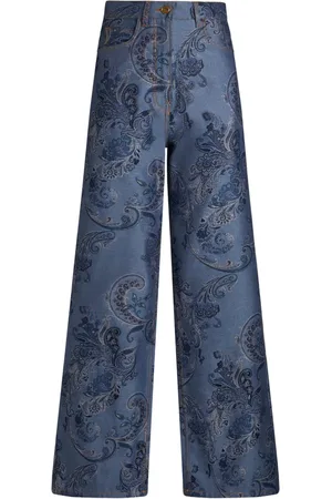 Etro Jean ample à motif cachemire