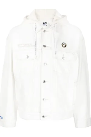A Bathing Ape Veste en jean à patch logo