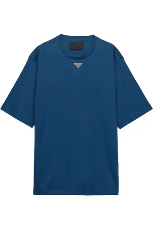 Prada T-shirt en coton à logo triangulaire