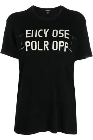 R13 T-shirt à slogan imprimé