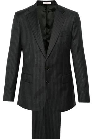 Fursac Costume boutonné à fines rayures