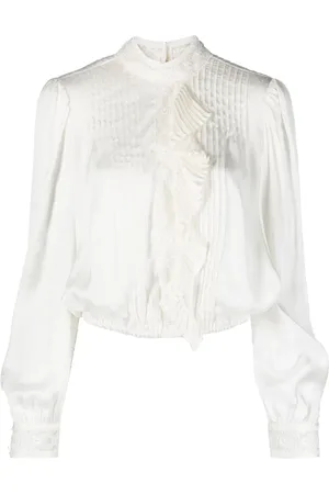 Twin-Set Blouse en dentelle fleurie à plis