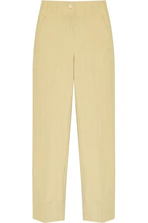 Ganni Pantalon rayé à taille haute