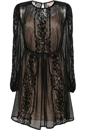 Twin-Set Robe courte à fleurs en dentelle