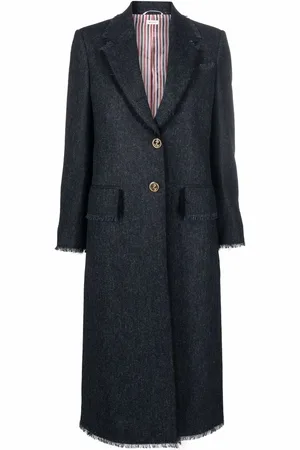 Thom Browne Manteau en tweed à simple boutonnage