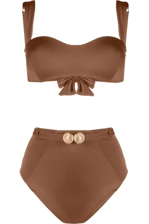 Noire Swimwear Bikini bandeau à motif coquillage