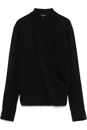 THEORY Blouse cache-cœur à revers crantés