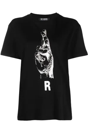 RAF SIMONS T-shirt en coton à imprimé graphique