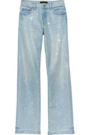 Purple Brand Pantalon droit à ornements strassés