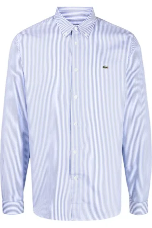Lacoste Chemise rayée en coton à patch logo