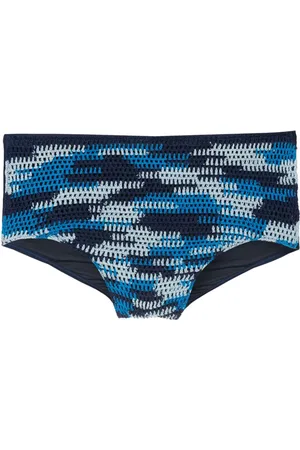 AMIR SLAMA Short de bain en crochet à motif abstrait