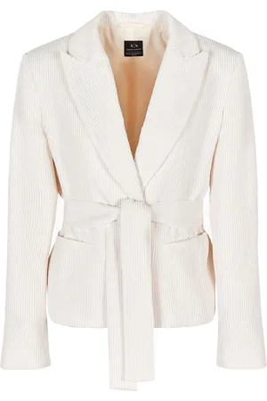 Armani Exchange Veste en velours côtelé à taille ceinturée