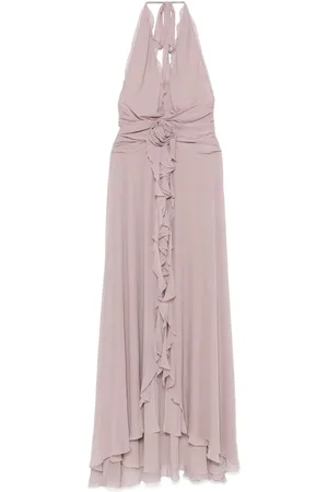 BLUMARINE Robe longue à fleurs appliquées